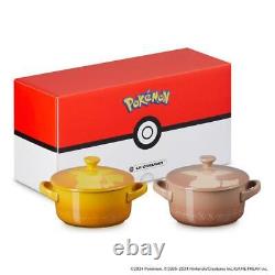 Collection Mini Cocotte Le Creuset Pokemon 2pcs Ensemble Pikachu Eevee Limité Nouveau