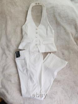 Collection NYC 5th Avenue ensemble débardeur taille 0 et pantalon taille 6 blanc neuf avec étiquettes