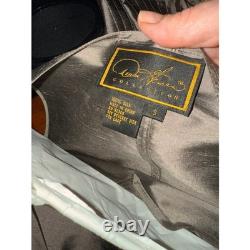 Collection Oscar de la Renta Manteau long matelassé en soie et ensemble haut sans manches gris S