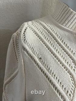 Collection ST JOHN Costume 2PC Santana Tricot Crème Veste Zippée Complète & Ensemble Jupe 6 8