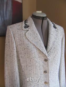 Collection ST. JOHN Ensemble 2 pièces Veste Tricot Jupe Couleur Bleu Clair Taille 12