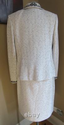 Collection ST. JOHN Ensemble 2 pièces Veste Tricot Jupe Couleur Bleu Clair Taille 12