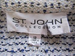 Collection ST. JOHN Ensemble 2 pièces Veste Tricot Jupe Couleur Bleu Clair Taille 12