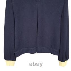 Collection ST. JOHN Marie Gray Ensemble 2 pièces M/10 Veste tricot bleu marine Pantalon à enfiler
