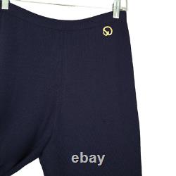 Collection ST. JOHN Marie Gray Ensemble 2 pièces M/10 Veste tricot bleu marine Pantalon à enfiler
