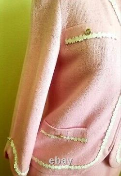 Collection ST. JOHN Marie Gray Veste tricot zippée rose femme Taille 4 + Costume jupe 2