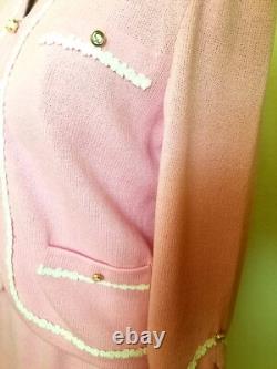 Collection ST. JOHN Marie Gray Veste tricot zippée rose femme Taille 4 + Costume jupe 2
