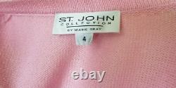 Collection ST. JOHN Marie Gray Veste tricot zippée rose femme Taille 4 + Costume jupe 2