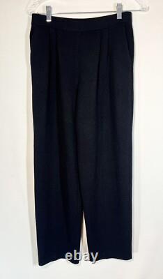 Collection ST JOHN Pull à sequins léopard gris et Pantalons en tricot noir Santana Taille M/6