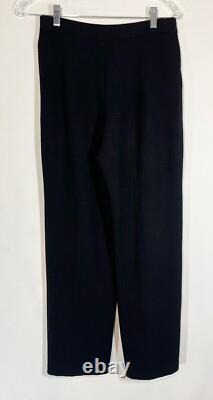 Collection ST JOHN Pull à sequins léopard gris et Pantalons en tricot noir Santana Taille M/6