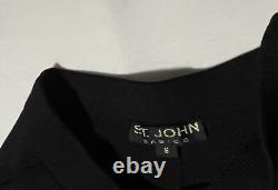 Collection ST JOHN Pull à sequins léopard gris et Pantalons en tricot noir Santana Taille M/6