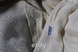 Collection ST. JOHN Veste et jupe blanc cassé taille L 10 12 costume 2 pièces boutons bordure à franges