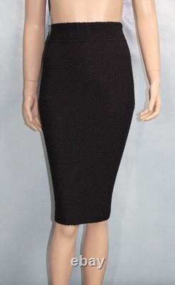 Collection ST. JOHN Veste noire Jupe Taille L 12 10 Ensemble 2 pièces bordure en soie marron