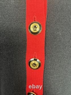 Collection St. John Cardigan Tricot et Jupe Femme Grande Noir/Rouge Taille Petite/4