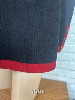 Collection St. John Cardigan Tricot et Jupe Femme Grande Noir/Rouge Taille Petite/4