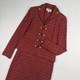 Collection St John Ensemble 2 Pi&egrave;ces Jupe En Tweed Boucle Rouge Veste En Su&egrave;de Dor&eacute;e Taille 4