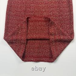 Collection St John Ensemble 2 Pièces Jupe en Tweed Boucle Rouge Veste en Suède Dorée Taille 4