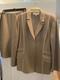 Collection St John Ensemble 2 Pièces Veste En Tricot Chevron Taupe Et Jupe, Taille 12