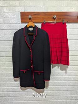 Collection St. John Ensemble Femme Deux Pièces Blazer & Jupe Plissée Taille 10