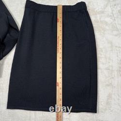 Collection St John Ensemble Noir Santana Tricot Jupe & Veste Taille 2 Or