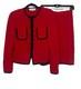 Collection St. John Ensemble En Tricot 2 Pièces Veste Jupe Femme 2 Rouge/noir Vintage Usa