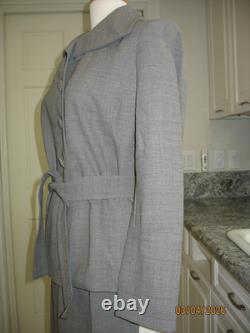 Collection St. John Ensemble veste et pantalon en laine 100 % gris à nouer soi-même taille 6