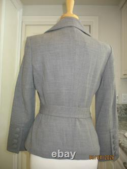 Collection St. John Ensemble veste et pantalon en laine 100 % gris à nouer soi-même taille 6