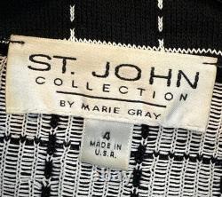 Collection St. John Femme Cardigan à carreaux 4 avec Jupe 6 Ensemble de tricot USA