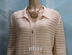 Collection St. John Jaquette jaune, jupe, haut XL 14 12 16 costume 3 pièces boutons crochet