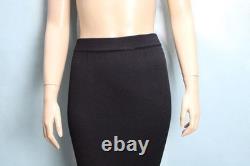 Collection St. John Jupe Yellow Jacket Taille L 10 12 Costume 2 pièces Bord noir Boutons