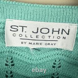 Collection St John Marie Gray Ensemble de robe 2 pièces en laine Santana verte Taille 4