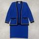 Collection St. John Marie Gray Femmes 6 Ensemble Tricot Frang&eacute; Bleu Veste Cardigan