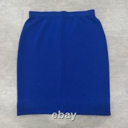 Collection St. John Marie Gray Femmes 6 Ensemble Tricot Frangé Bleu Veste Cardigan