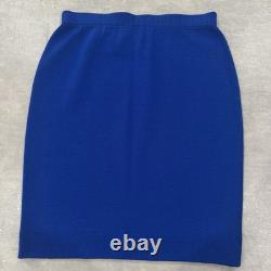 Collection St. John Marie Gray Femmes 6 Ensemble Tricot Frangé Bleu Veste Cardigan