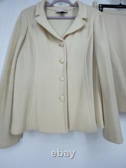 Collection St John Santana Tricot Classique en Laine Costume Jupe Luxe Designer