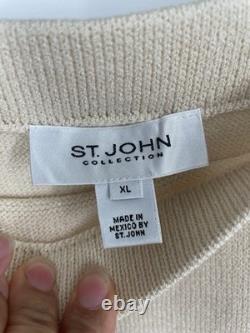 Collection St John Santana Tricot Classique en Laine Costume Jupe Luxe Designer