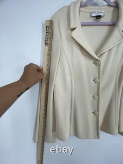 Collection St John Santana Tricot Classique en Laine Costume Jupe Luxe Designer