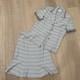 Collection St John Usa Ensemble Tricot Beige Tan 2 Pièces Chemise & Jupe Taille 16/12