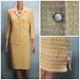 Collection St John Veste Jupe Jaune Blanche Taille M L 8 10 Boutons Poches