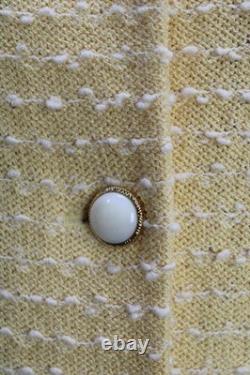 Collection St John Veste Jupe Jaune Blanche Taille M L 8 10 Boutons Poches