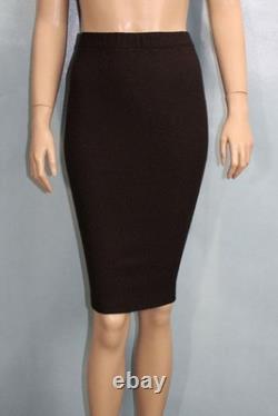 Collection St. John Veste Marron Jupe Taille L 10 8 Ensemble 2 pièces Boutons Clous Bord en Fourrure