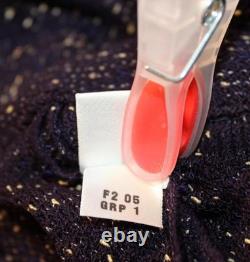 Collection St John Veste Tricot Prune Jupe Taille L 14 12 Costume 2 pièces Bordure Frangée Dorée