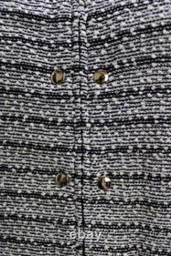 Collection St John Veste et jupe noir et blanc XL taille 16 14 ensemble 2 pièces argenté scintillant