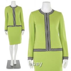 Collection St. John ensemble jupe 2 pièces taille 8/S vert vif/veste et jupe noire