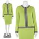 Collection St. John Ensemble Jupe 2 Pièces Taille 8/s Vert Vif/veste Et Jupe Noire