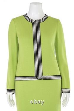 Collection St. John ensemble jupe 2 pièces taille 8/S vert vif/veste et jupe noire