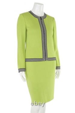 Collection St. John ensemble jupe 2 pièces taille 8/S vert vif/veste et jupe noire