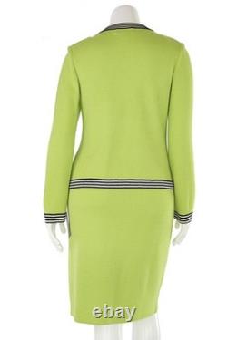 Collection St. John ensemble jupe 2 pièces taille 8/S vert vif/veste et jupe noire