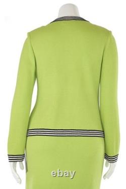 Collection St. John ensemble jupe 2 pièces taille 8/S vert vif/veste et jupe noire