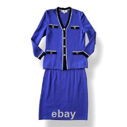 Collection St. John par Marie Gray Ensemble de 2 pièces Bleu roi Veste & Jupe Taille 8